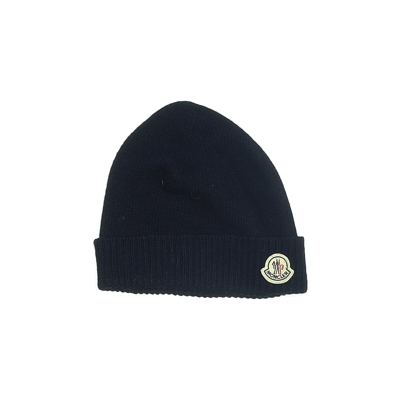 Authentic 100 Wool Moncler Adult Beanie Hat Navy Blue Designer Luxury Gift